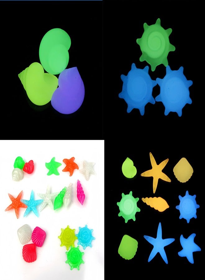 SUSOYAOCHEN 50PCS Luminous Stone, Glow in The Dark Conch Starfish,Glowing Rocks Fish Tank for Swimming Pool Aquarium Plant Pots Bonsai Walkway Driveway Garden Decoration - Image 5